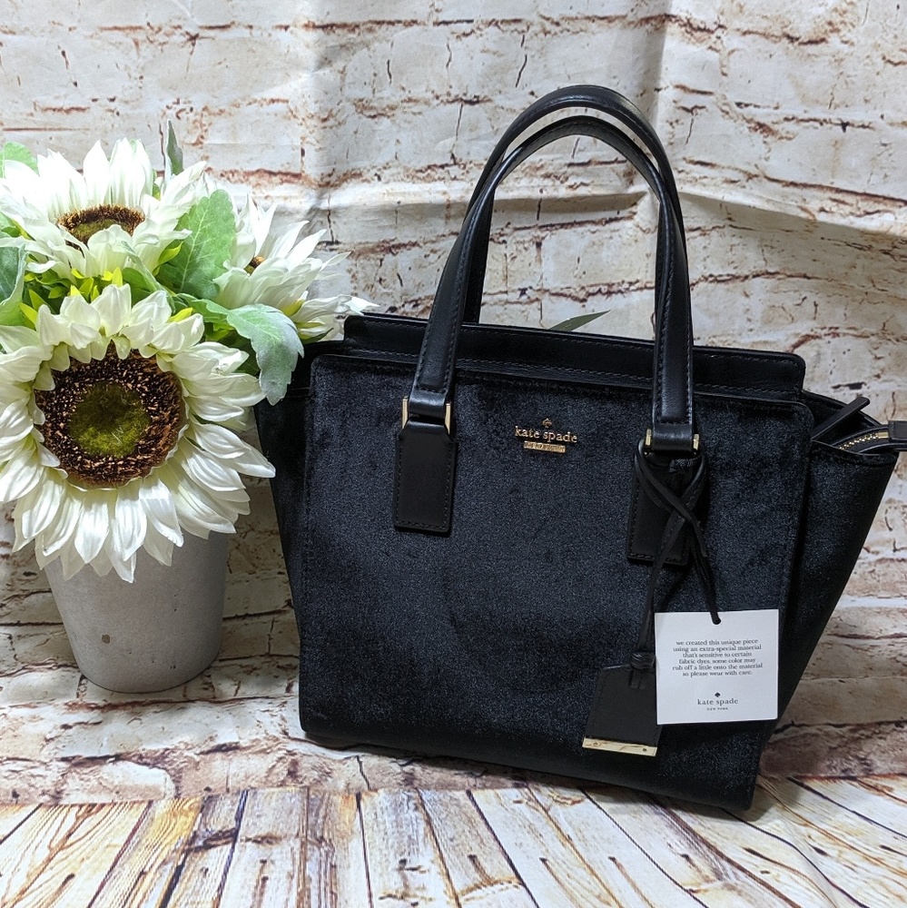 Kate Spade Small Cameron Hayden Velvet Satchel - Picture 2 of 8